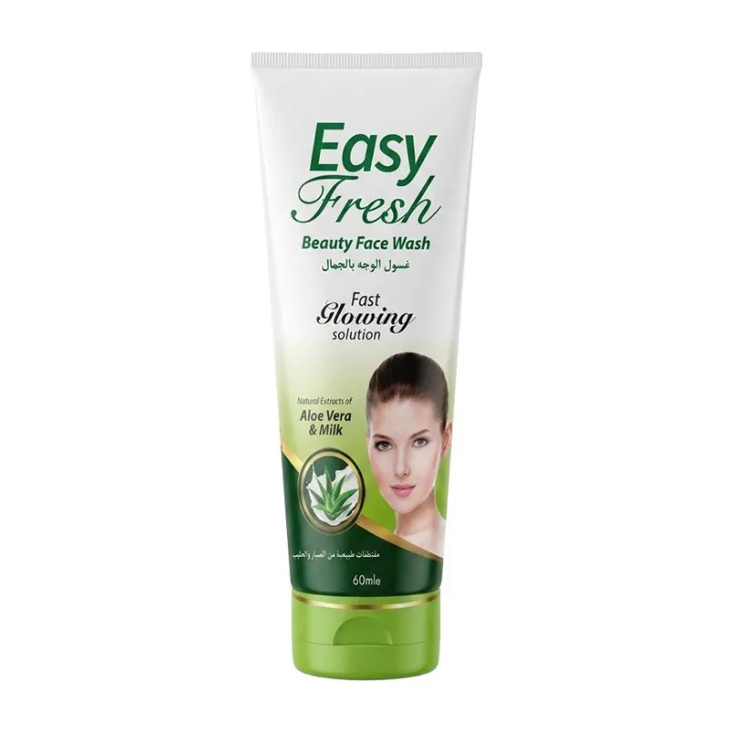 Easy Fresh Beauty Face Wash 60ml tube — a gentle cleansing milk face wash with natural aloe vera and milk extracts for a hydrating face wash experience