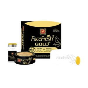 Face Fresh Gold Plus 4-in-1 skincare gift set on sale — includes beauty cream, vitality serum, gold-infused soap, and deep nourish formula in a premium black and gold box