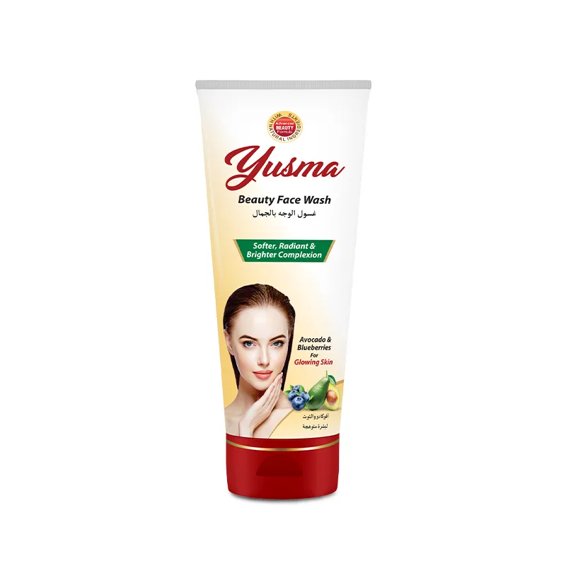 Front view of Yusma Beauty Face Wash 60ml tube for daily skincare routine.