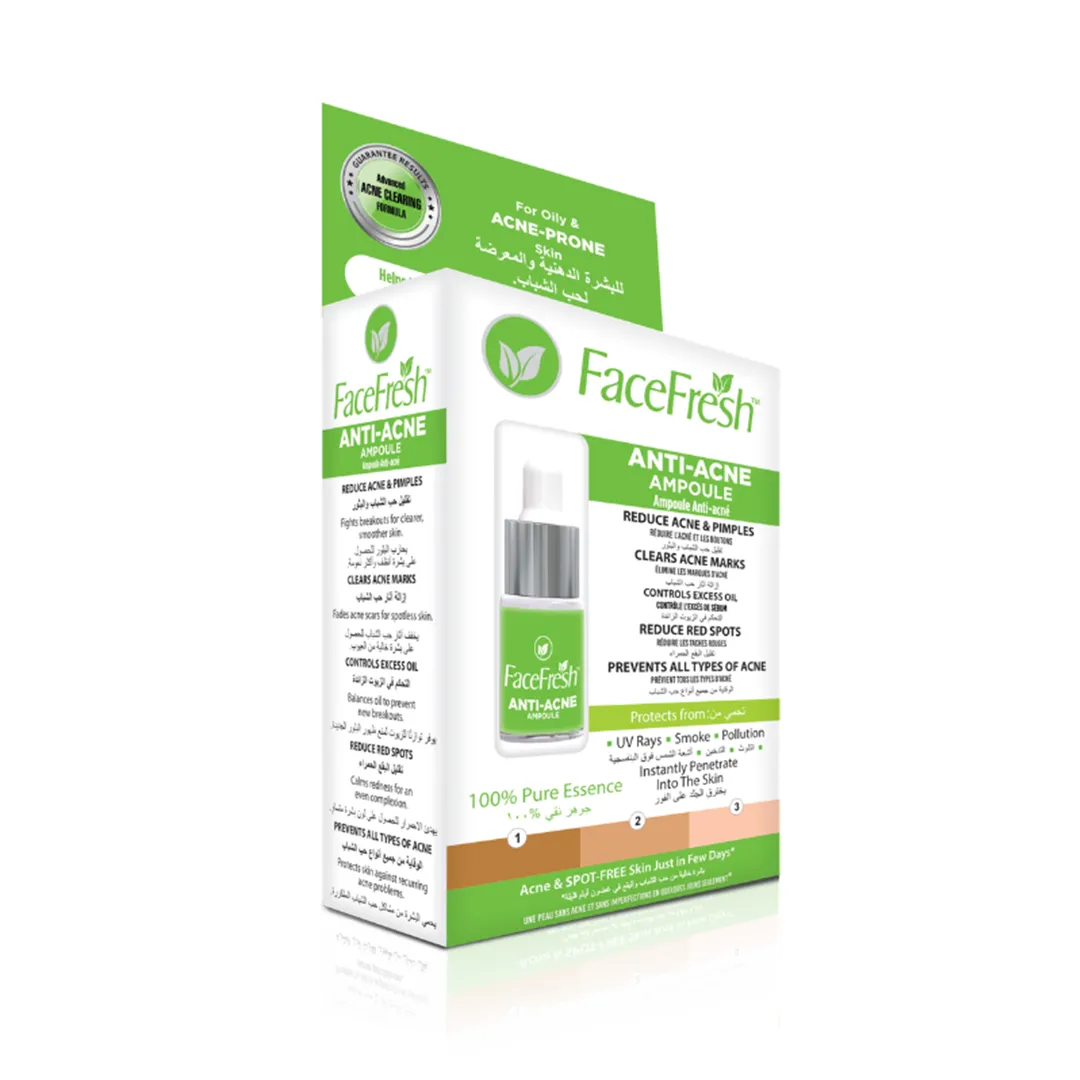 Face Fresh Anti-Acne Ampoule serum for controlling oil, soothing redness, and clearing acne-prone skin.