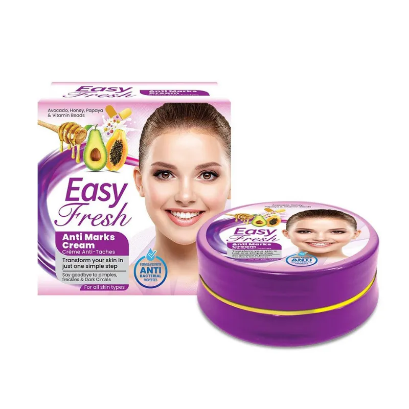Easy Fresh Anti Marks Cream tub for smoothing burn marks, stretch marks, and facial blemishes.