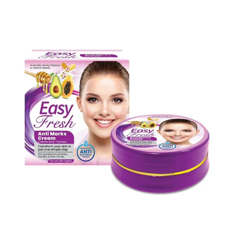 Easy Fresh Anti Marks Cream tub for smoothing burn marks, stretch marks, and facial blemishes.