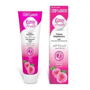 Easy Fresh Rose Extract Hair Removal Cream 120ml for soft, hair-free skin.