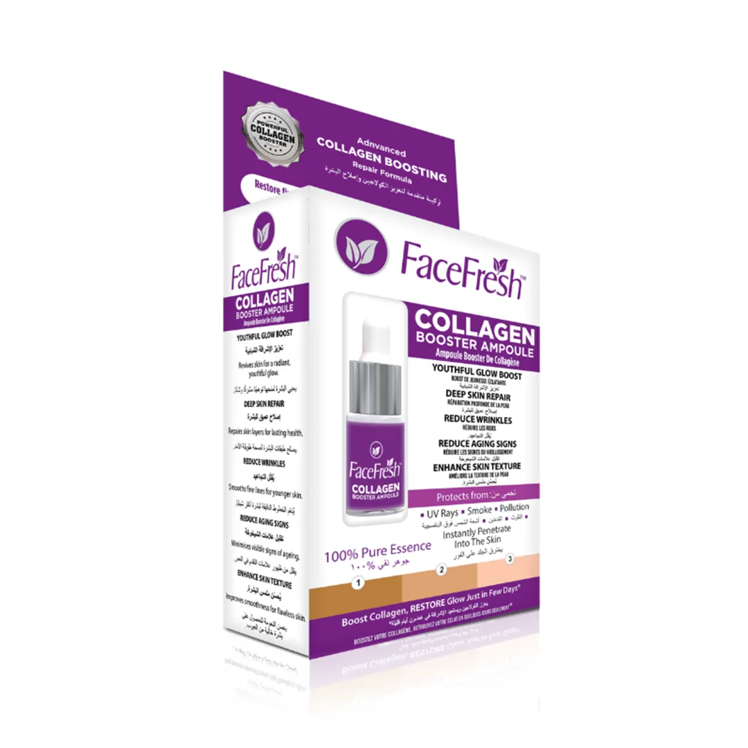 Face Fresh Collagen Booster Ampoule serum for facial firming, reducing aging signs, and enhancing skin texture.