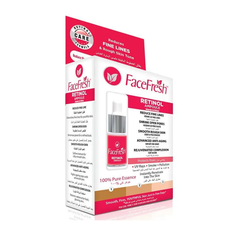 Face Fresh Retinol Ampoule serum for advanced anti-aging care and smoothing facial fine lines.